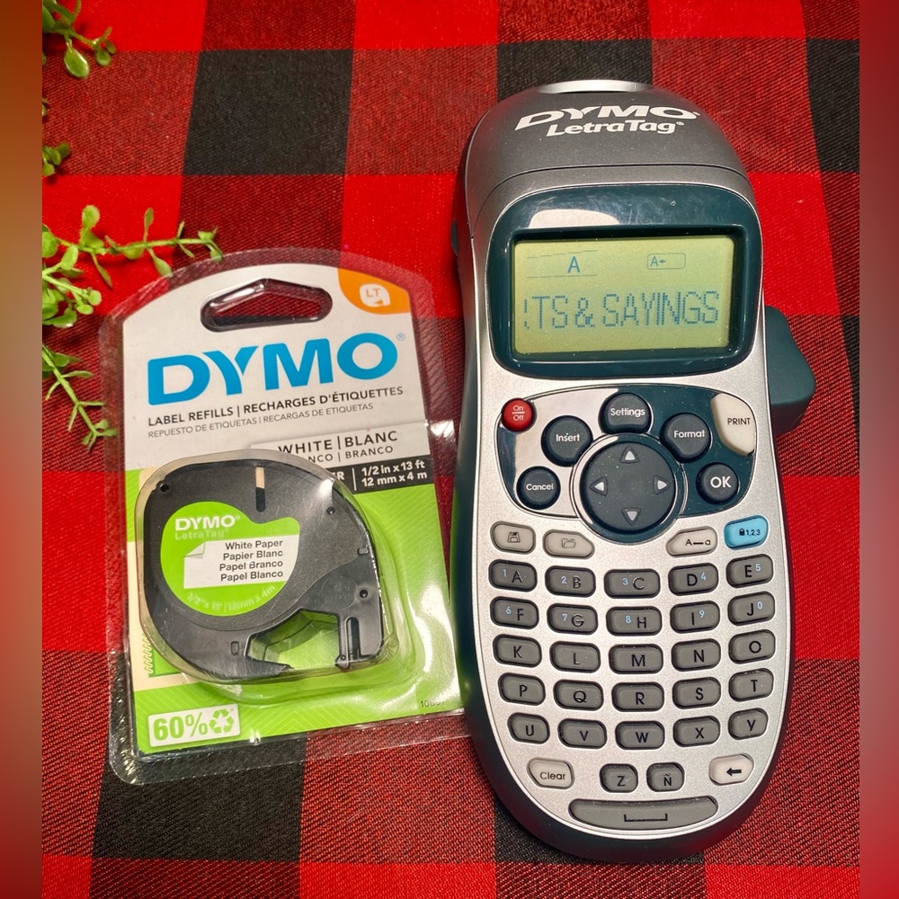 DYMO LetraTag Label Maker - Gray and‎ Black And New Refill